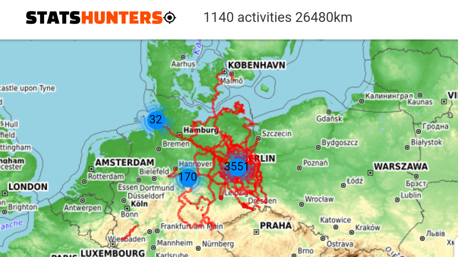 Mit Statshunters unterwegs - Meine World Tracks