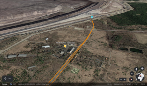Haidemühl bei Google Earth. Klick zum Fotoalbum