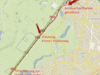 Mit dem Rad durch die Baustelle auf der "Krone" (Kronprinzessinnenweg) 6 Krone Alternativ-Strecke