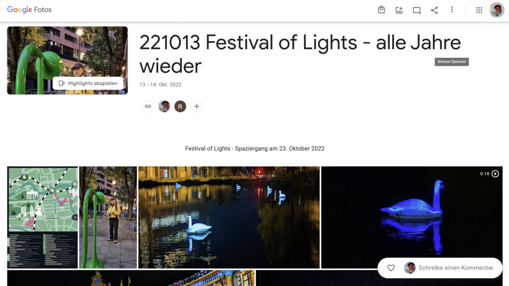 Festival of Lights 2022 im Cloud Album