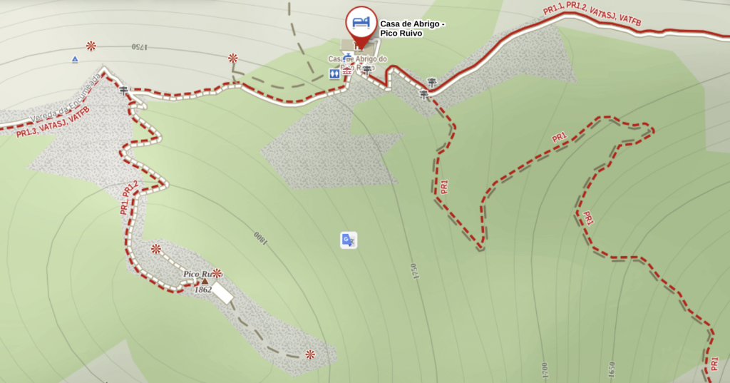 Pico Ruivo - Gipfel Map