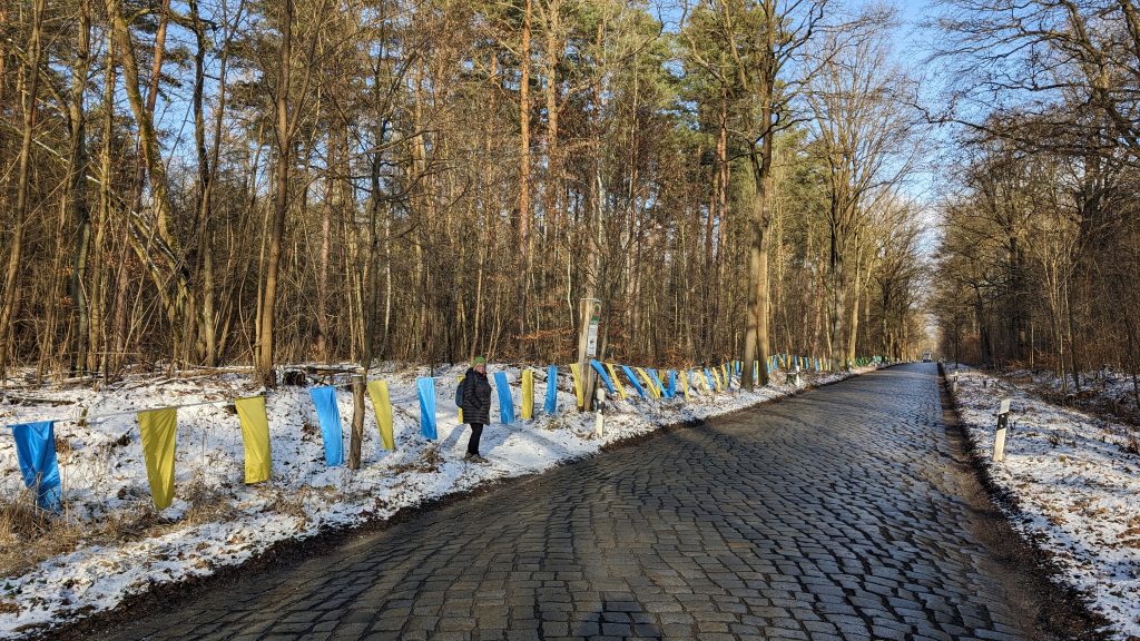 Winterwanderung über die "Pieselfelder" im Naturpark Barnim 4 Hobrechtsfelder Chausee im Januar 2024