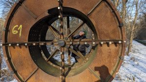 Winterwanderung über die "Pieselfelder" im Naturpark Barnim 3 Wanderung Buch "Waschtrommel"