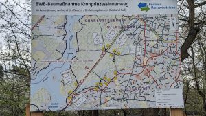 Mit dem Rad durch die Baustelle auf der "Krone" (Kronprinzessinnenweg) 2 Krone Baustellen Infos mit Umleitung