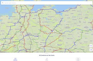 Screenshot aus der Map in der Camino Love App