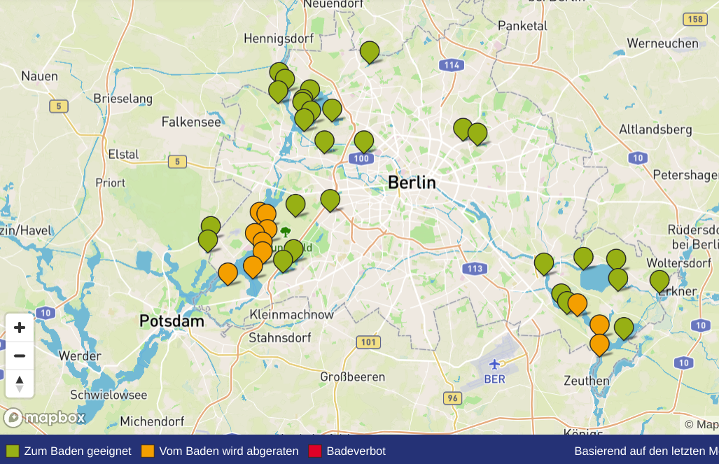 Screenshot Badestellen Map