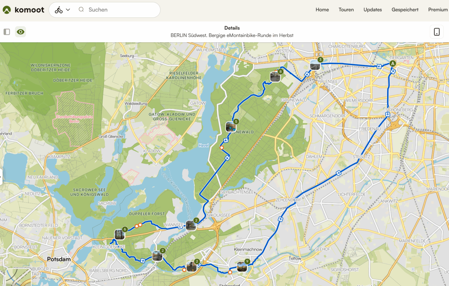 Projekt abgeschlossen: Unsere Spree-Wanderungen 2025 in Berlin 2 eMTB Berlin Südwest - Track bei Komoot