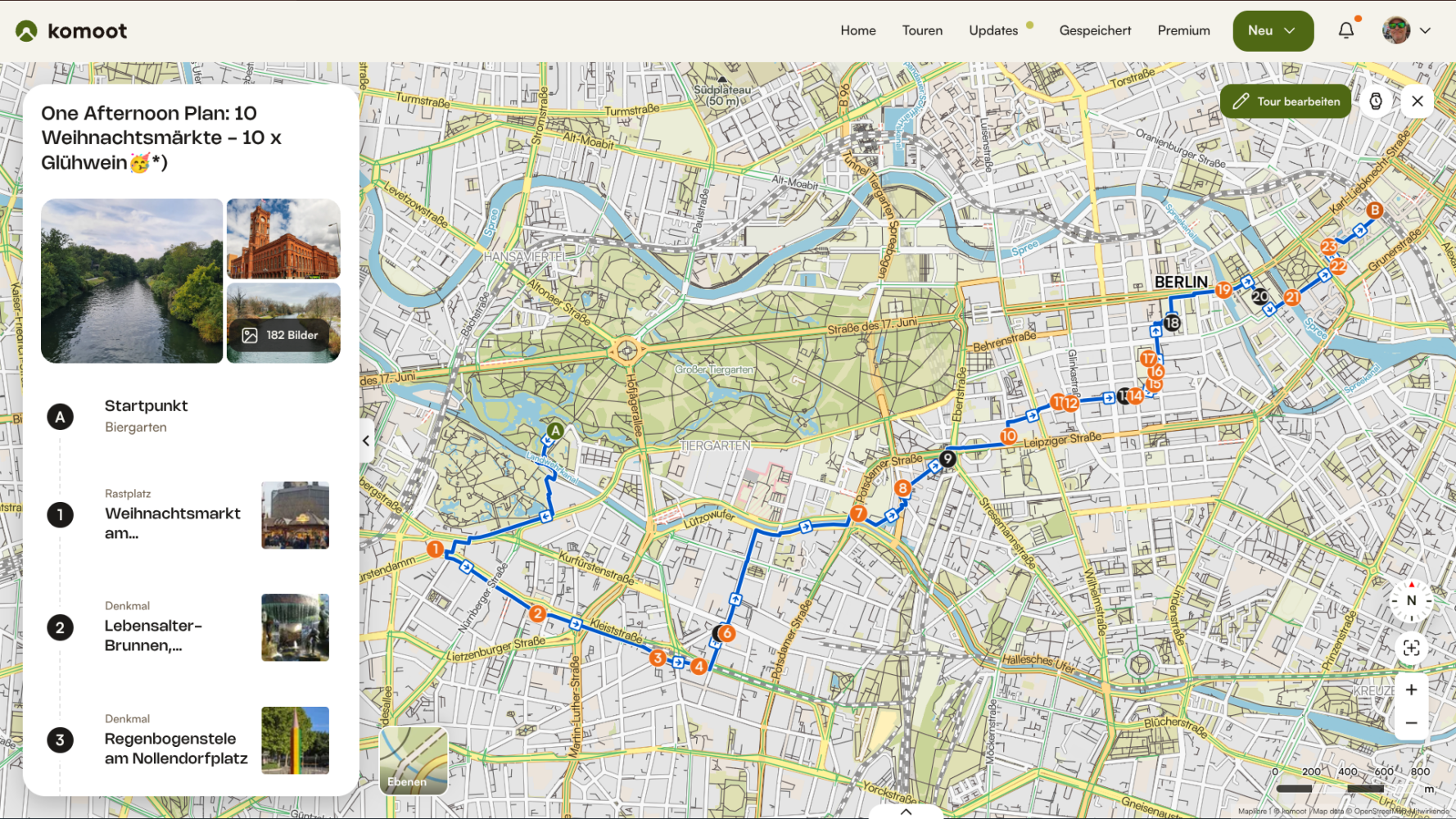 Route Xmas Märkte 2025 Komoot