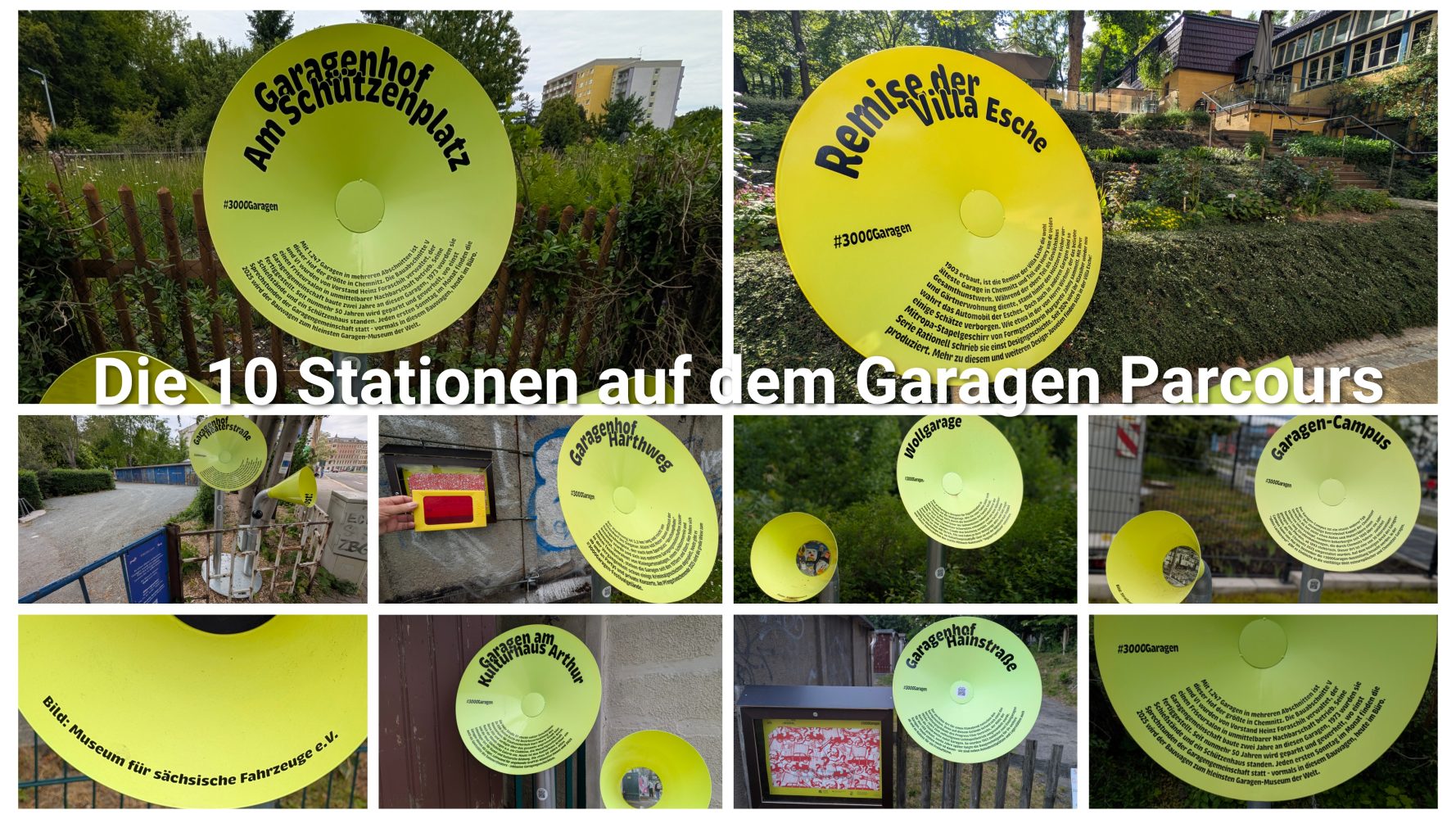 Die 10 Stationen auf dem Garagen Parcours