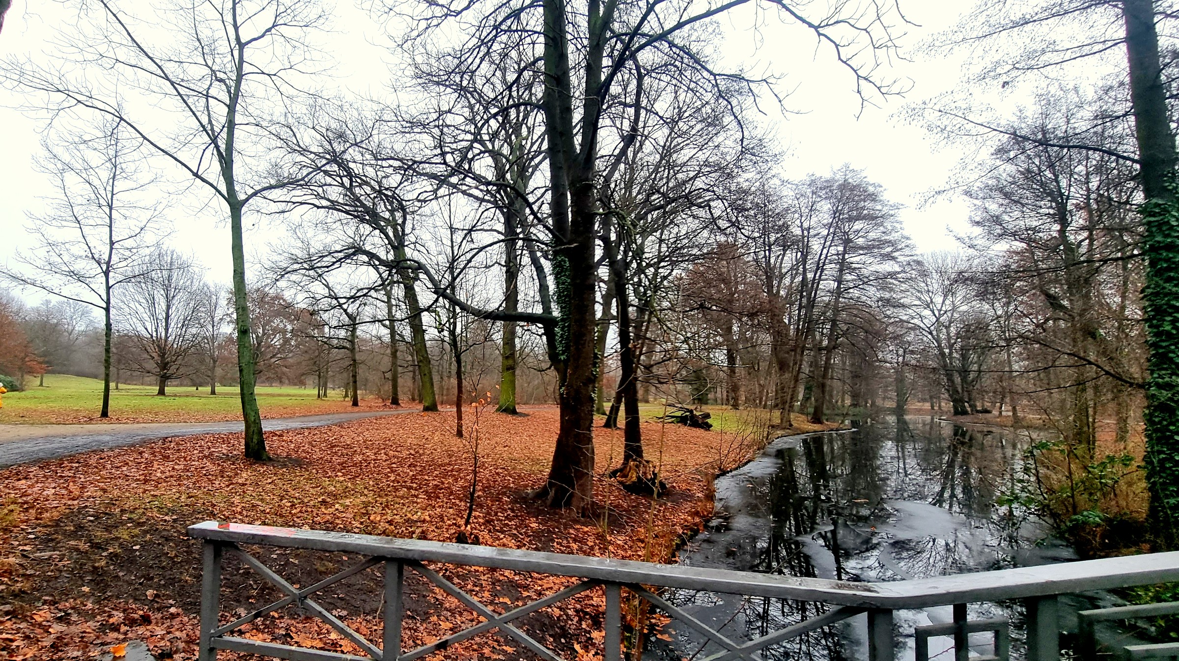 Weitläufige breite Wanderwege im Park