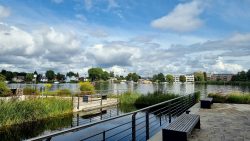 Neubaugebiet an der Dahme mit Hafenanlage, Grünau