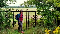 Das verrostete Tor in der Landschaft