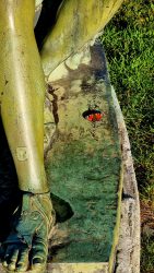 Der Schmetterling im Sonnenschein zu Füßen der Kunst