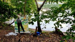 Die fröhliche Künstlerin am Gr. Glienicker See