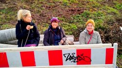 Futtern hinter Absperrungen