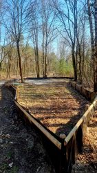 Wegen Bauarbeiten an den Brunnen, Froschzäune zum Schutz der Bäume