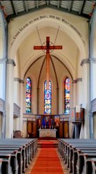 Innenansicht, Dorfkirche Niemegk, Orgelmusik beim Eintreten