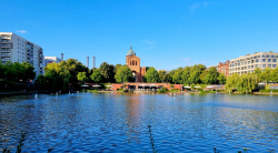 Blick vom Engelbecken auf St. Michael